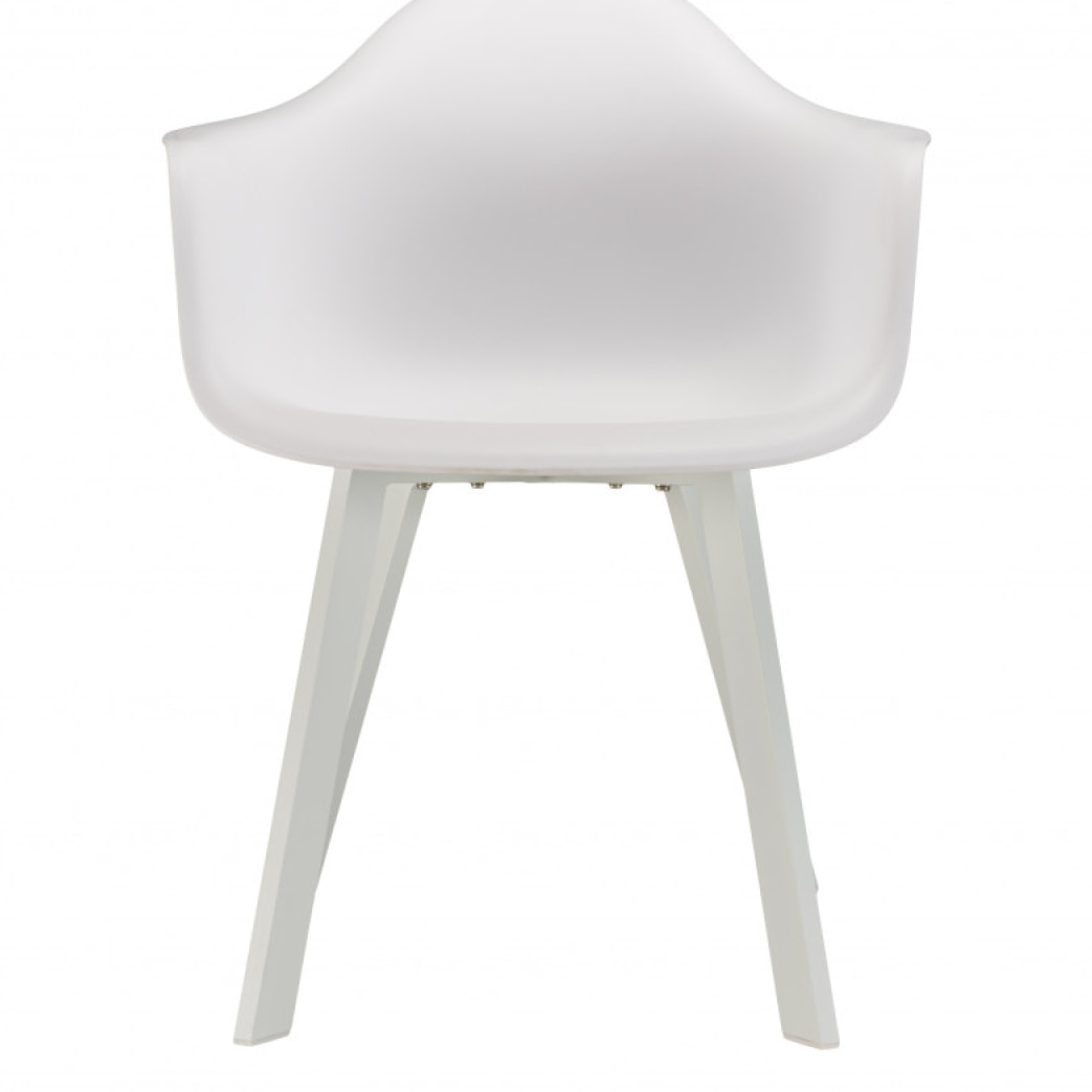 MALO - Lot de 6 fauteuils blancs dossier arrondi