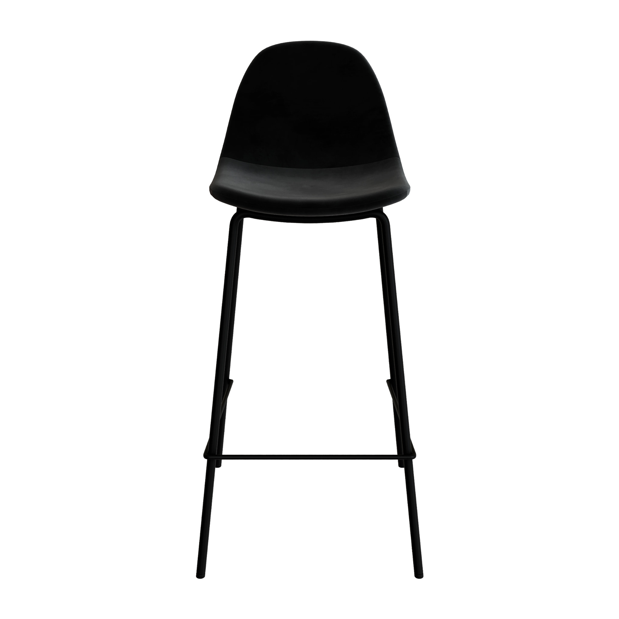 Lot de 2 chaises pour îlot central 65 cm en velours noir - Henrik