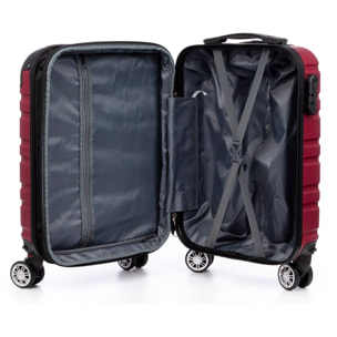 Juego de 2 maletas Trolley extensibles, en material ligero ABS de alta resistencia con esquinas reforzadas. Cerradura numérica, 4 ruedas dobles giratorias 360° y extraíbles.