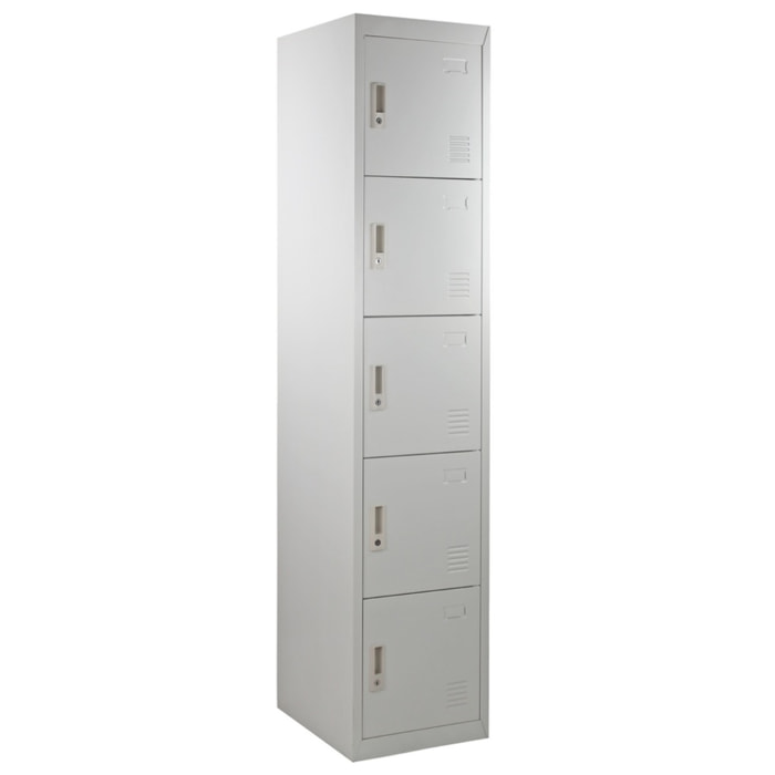 Armadietto metallico 5 ante grigio