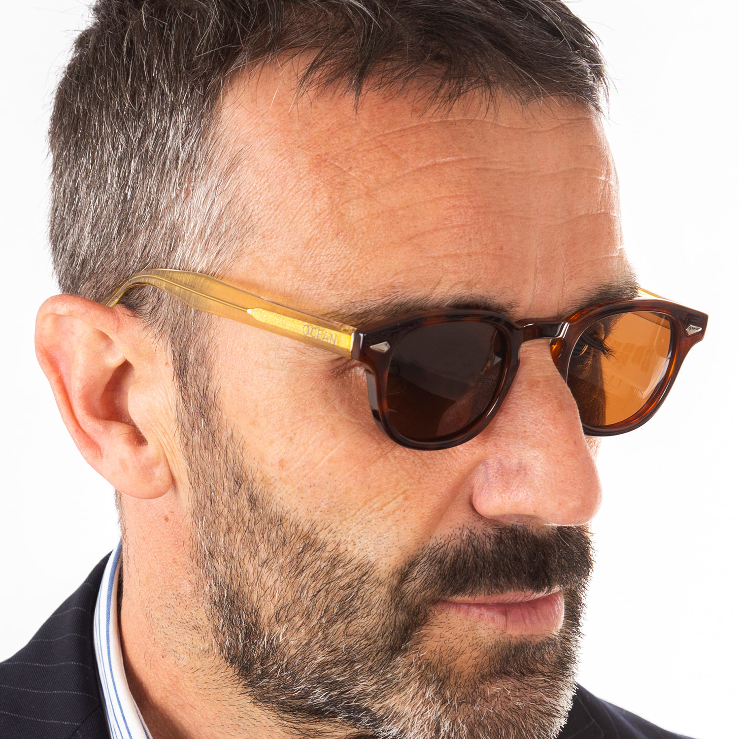 Gafas de sol OCEAN HAMPTON - Habana dark con patilla champagne / Marrón