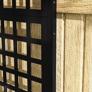 Jardinière treillis haut design - dim. 89 x 40 x 178 cm - acier thermolaqué noir