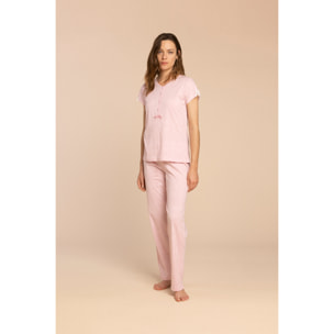 Pigiama donna top manica corta e pantalone lungo cotone maculino Noidinotte