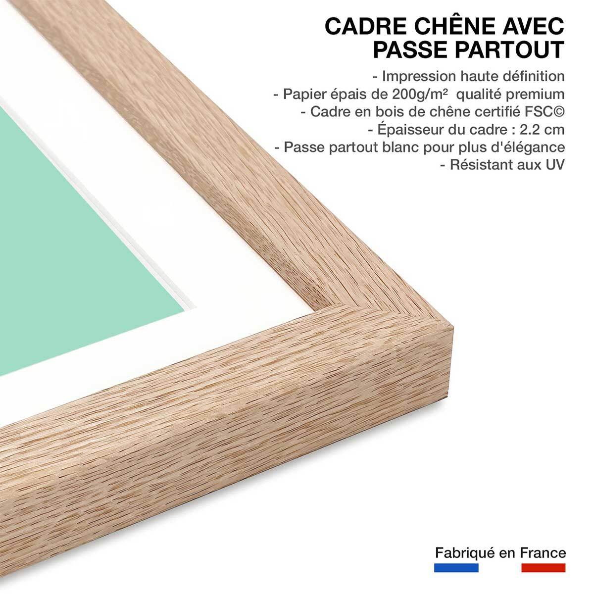 Affiche enfant cirque panda  Affiche sous cadre bois