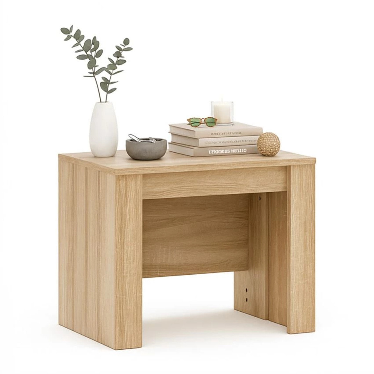 Mesa consola extensible Denis en roble canadian 50-235 cm Roble Canadian