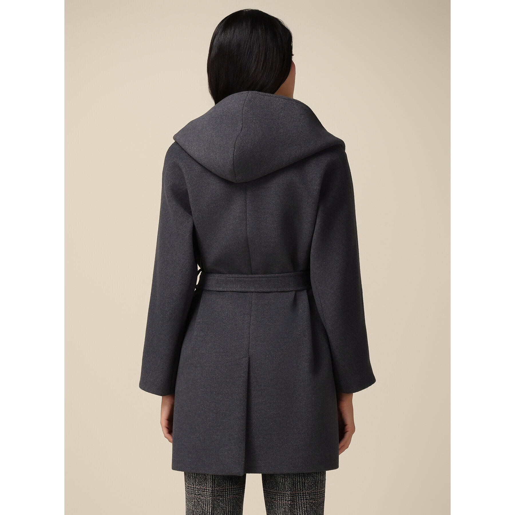 Oltre - Cappotto cappa con cintura - Grigio