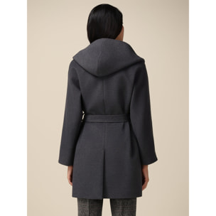 Oltre - Cappotto cappa con cintura - Grigio