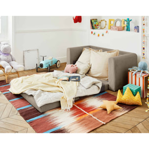 Marilia - canapé 2 places - convertible déplimousse - en velours côtelé - Taupe