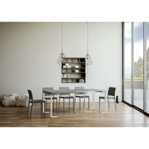 Consola extensible 90x40/196 cm Tecno Small Nogal estructura Blanca