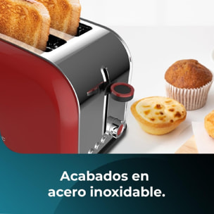 Tostador vertical Toastin' time 850 Red Lite, 850W Potencia, Capacidad para 2 To