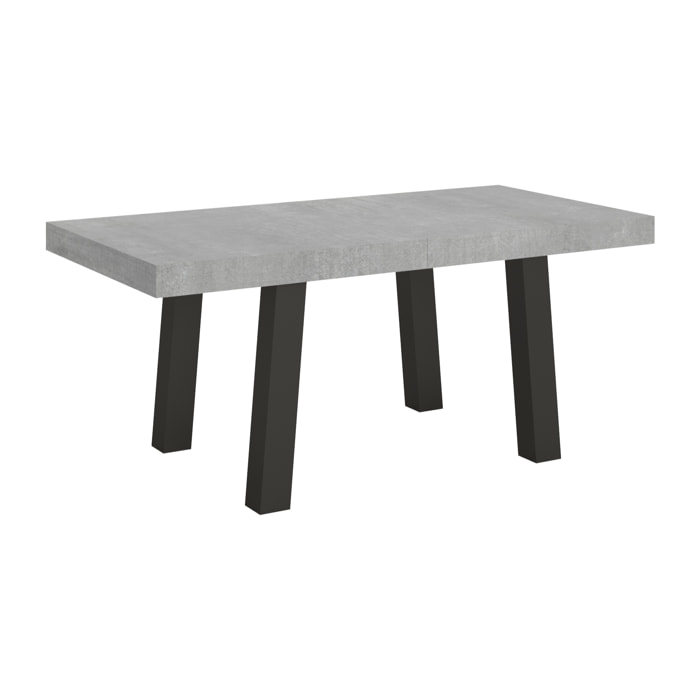 Tavolo allungabile 90x200/304 cm Bridge cemento telaio Antracite