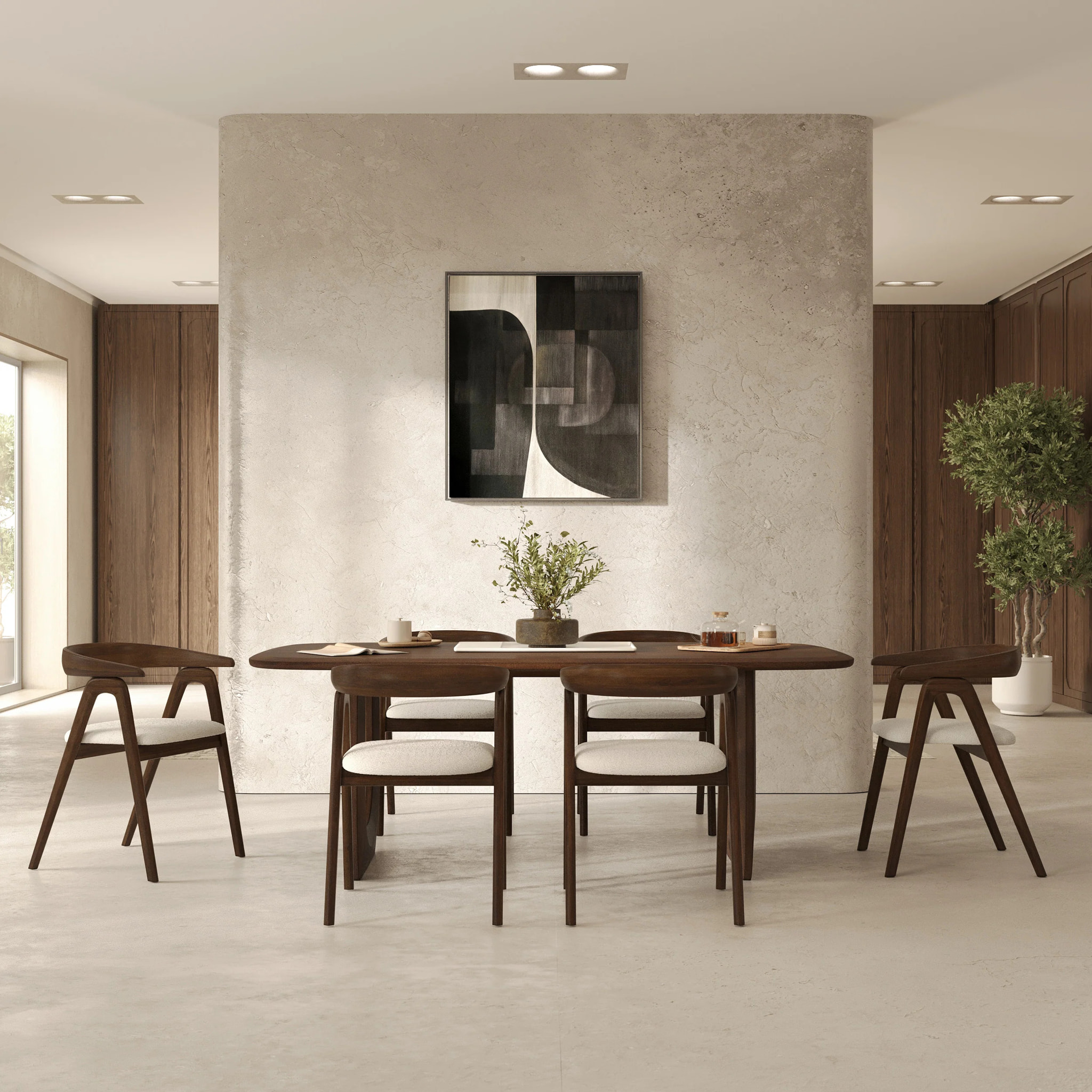 Table rectangulaire en bois de manguier massif 6 places - Maya