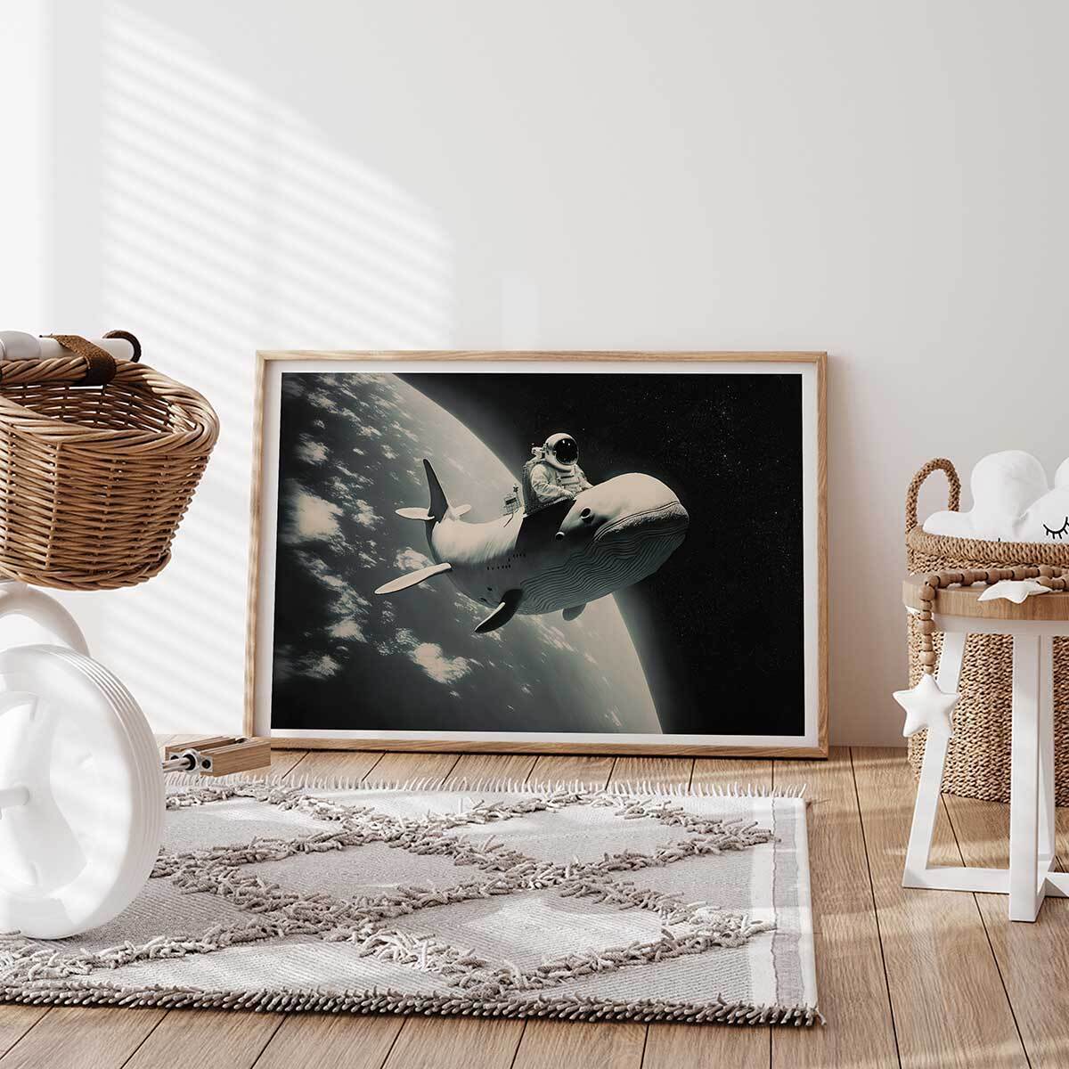 Affiche enfant un voyage spécial  Affiche + cadre en bois - Chêne