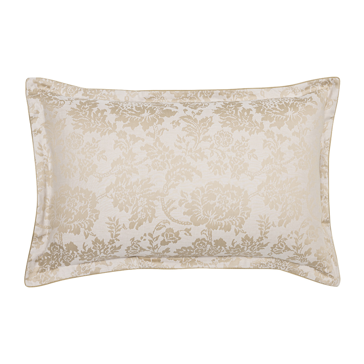 Taie d'oreiller imprimée en jacquard de coton, MÉMOIRE, Beige Lune