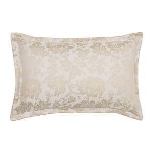 Taie d'oreiller imprimée en jacquard de coton, MÉMOIRE, Beige Lune
