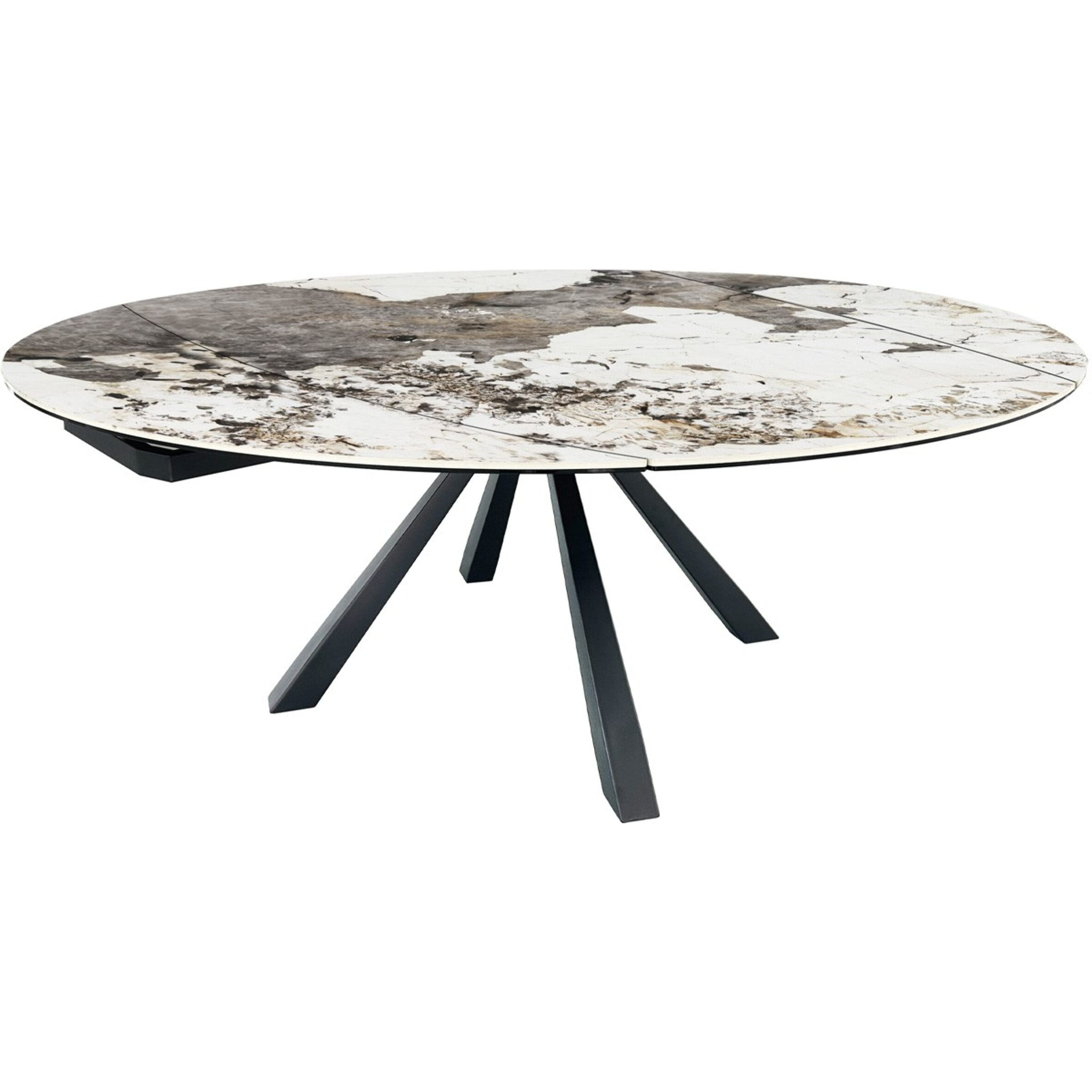 Table à manger extensible automatique 6/8 couv, céramique effet Marbre - MUGLA