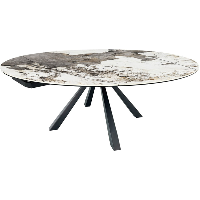 Table à manger extensible automatique 6/8 couv, céramique effet Marbre - MUGLA