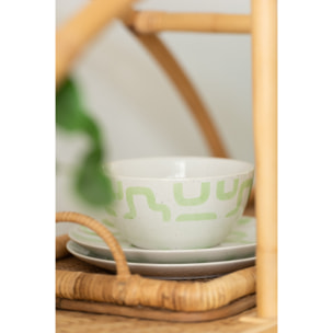 J-Line bol Pattern - porcelaine - vert - 4 pcs
