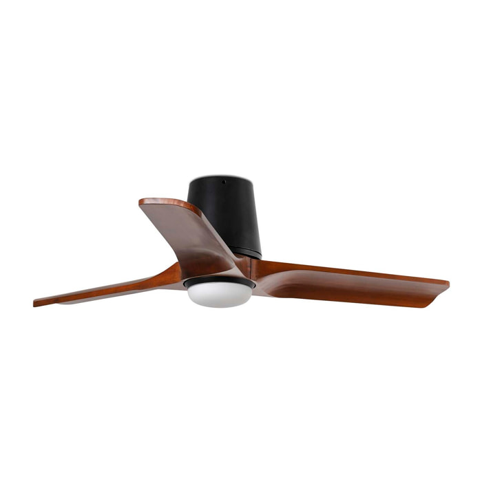 HEYWOOD TUB LED S Ventilatore a soffitto nero/noce