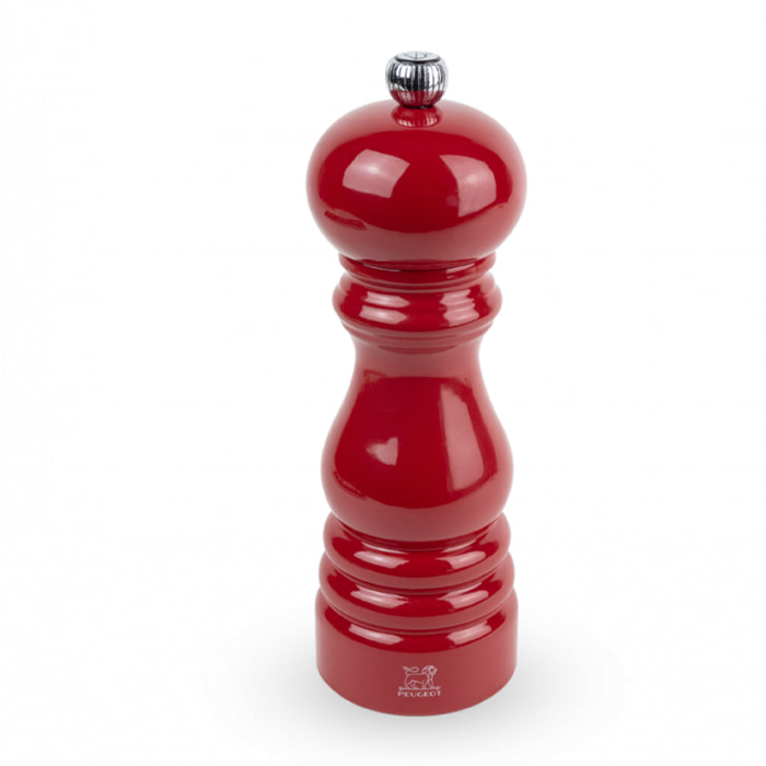 Moulin à poivre manuel en bois, laqué rouge passion, 18 cm - 7in Paris