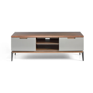 Mueble TV – Crema mate y nogal