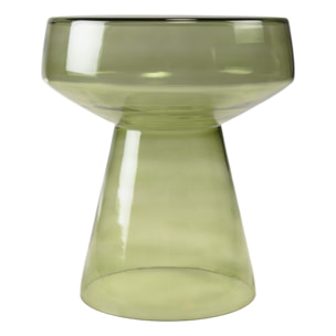 HORTENSE - Table d'appoint design en verre transparent couleur vert