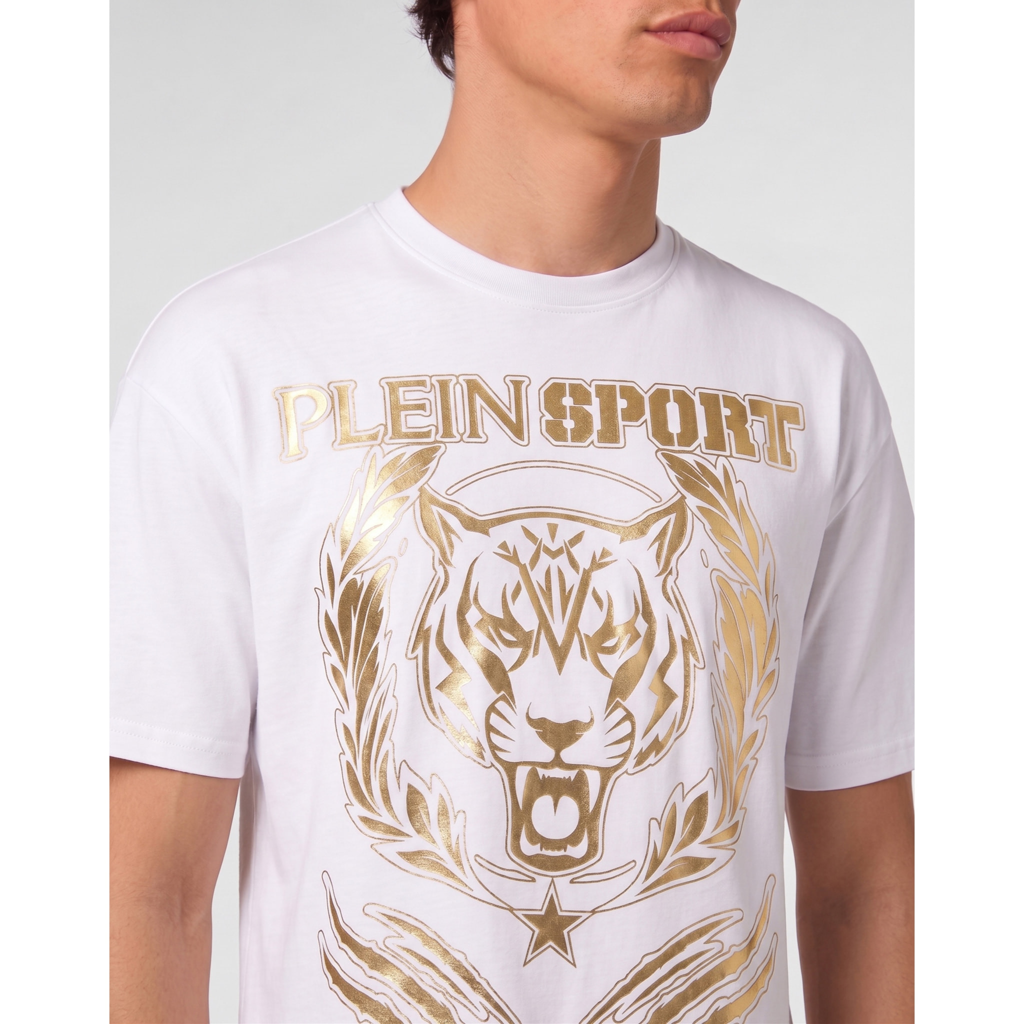 PLEIN SPORT Camiseta de cuello redondo y manga corta TIGER
