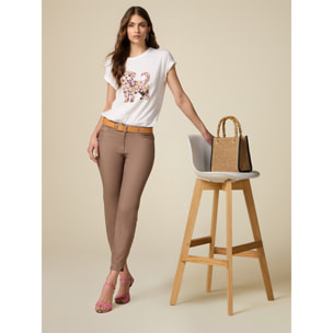 Oltre - Pantaloni skinny cinque tasche - Marrone