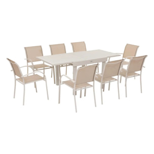 Table de jardin extensible "Piazza" argile 8 places en aluminium traité en epoxy