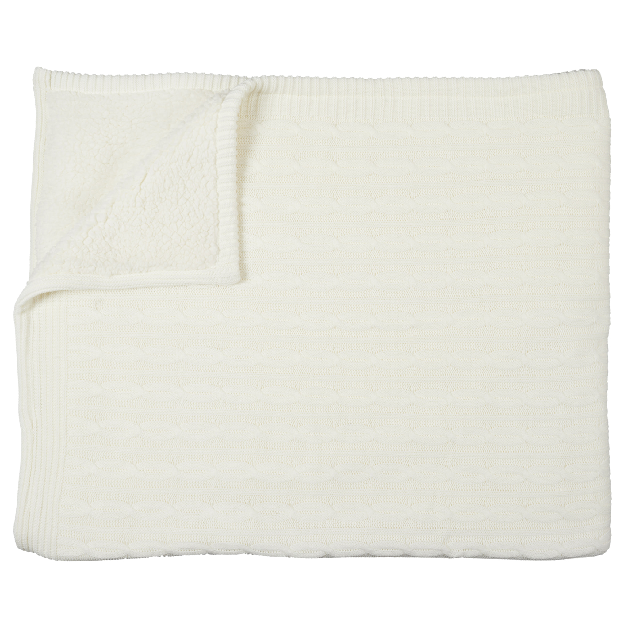 Plaid - HOME DECO FACTORY - Torsade - Effet Sherpa - Beige