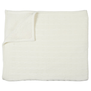 Plaid - HOME DECO FACTORY - Torsade - Effet Sherpa - Beige