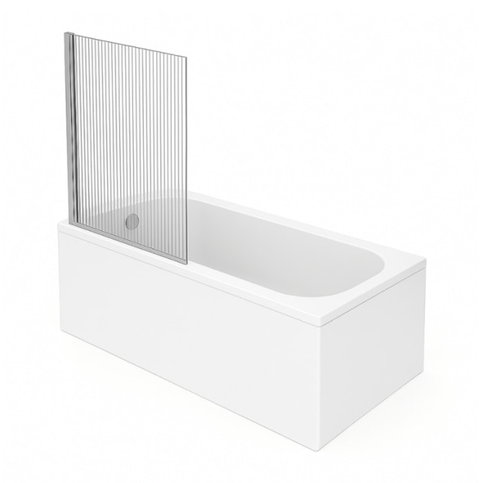 Baignoire droite Oberon quaryl 170 x 70 cm  + Pare bain gauche AURYS Raywall chromé