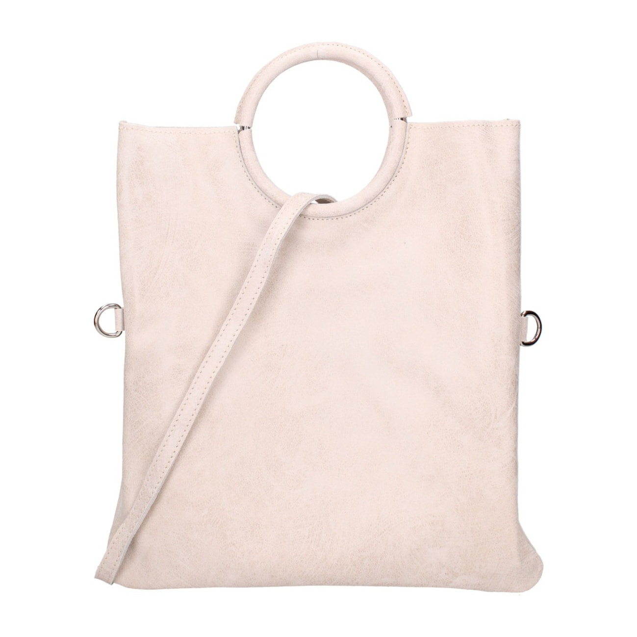 Borsa a mano da donna Made in Italy - Modello Velvet - 100% pelle scamosciata - 29.0 x 30.0 x 1.0 cm