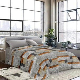 INTRECCI Piumino Singolo, 170 x 260 cm, Piumino Ecologico, Caldo, Invernale, 300 g/m², Anallergico e Antiacaro, Made in Italy, Lavabile in Lavatrice, Soffice, Morbido. Fantasia: Modern