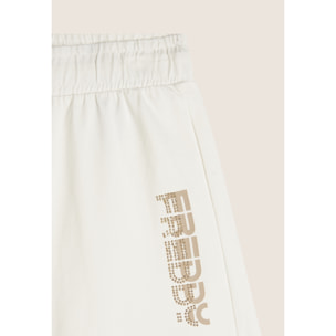 Pantaloni corti in jersey con grafica dorata