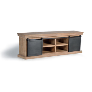 Mueble TV de Madera de Mango 170 Cm Estilo Industrial Moderno