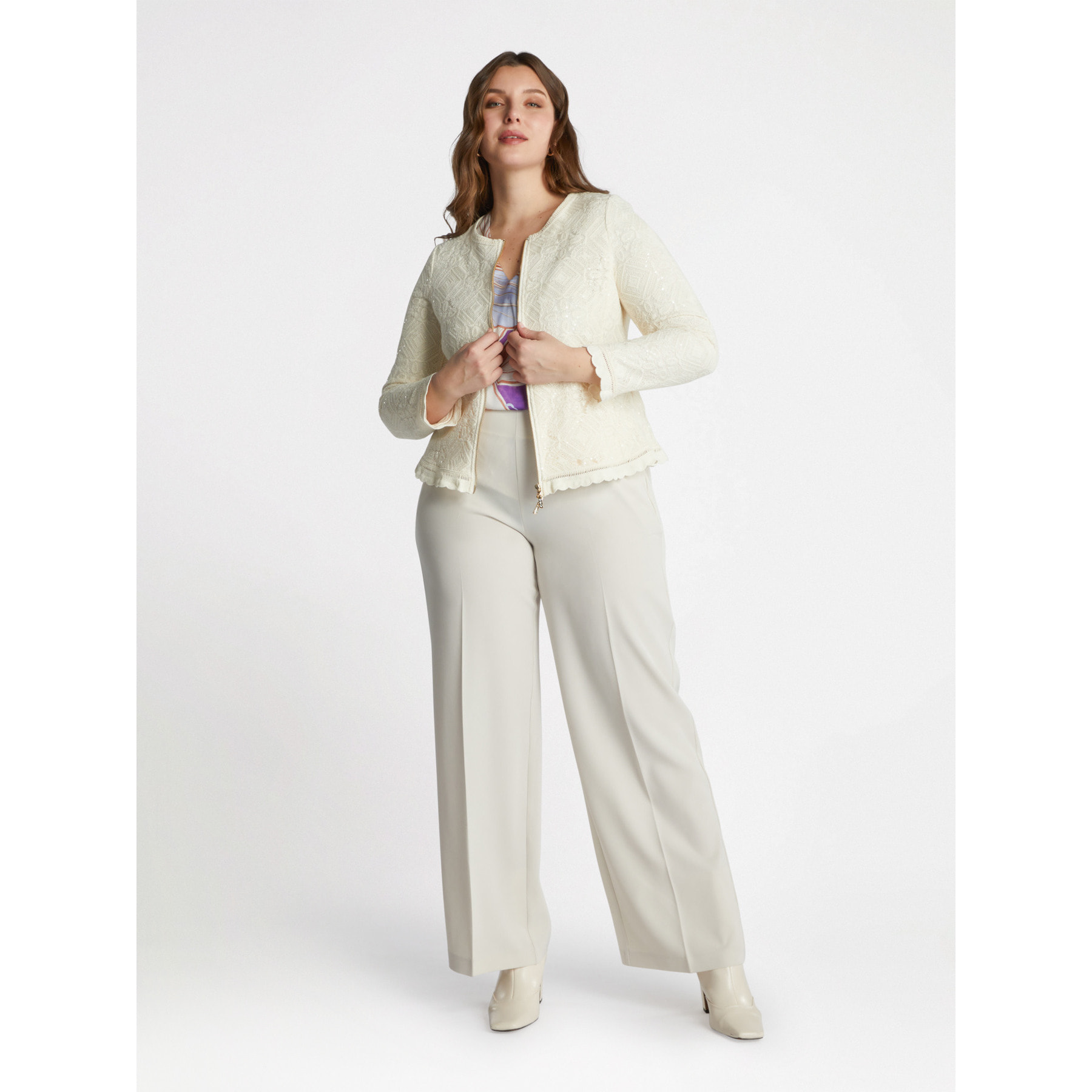 Fiorella Rubino - Chaqueta corta de encaje - Beige