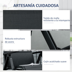 Tumbona Plegable de Jardín, Tumbona Gravedad Cero con Respaldo Ajustable en 9 Posiciones, con Cojín, para Terraza, Piscina, Playa, Carga 150 kg, 70x65x111 cm, Negro