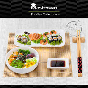 Set sushi de 12 piezas (porcelana + bambu + madera) bergner colección foodies