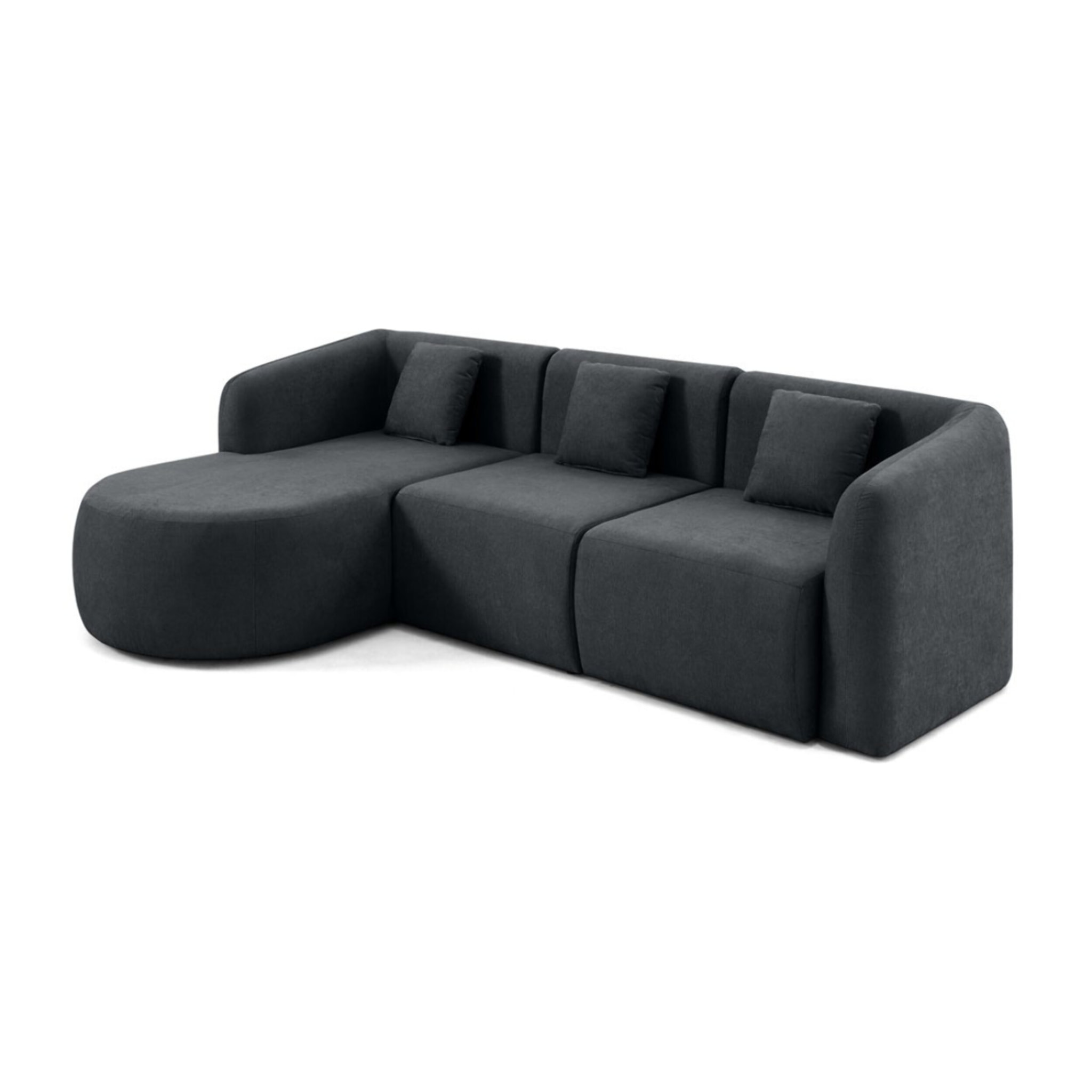 Ikare - canapé modulable d'angle gauche - 4 places - en tissu - Gris
