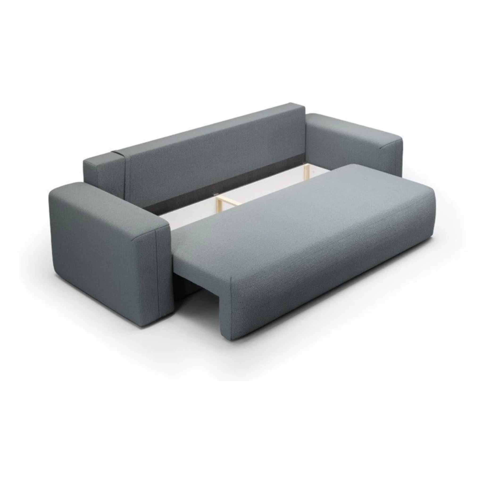 NALA - Canapé droit convertible droit 3 places en tissu gris