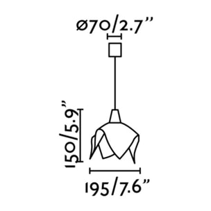 FAUNA Colgante LED piel azul