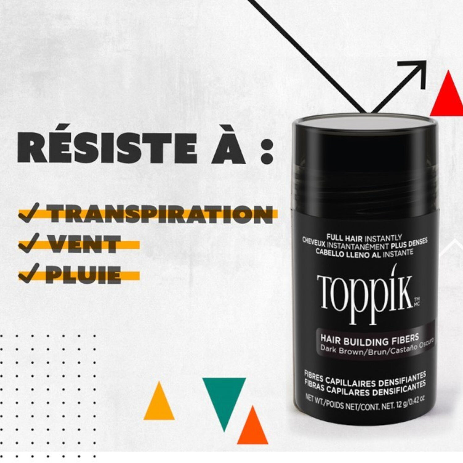 Fibre Capillaire Densifiante - Combles les Zones Clairsemées - Brun