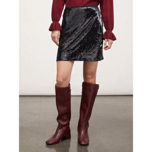Motivi - Minigonna in paillettes - Nero
