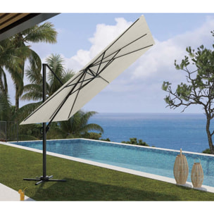 Parasol déporté 3x3m - lin - SUNKING
