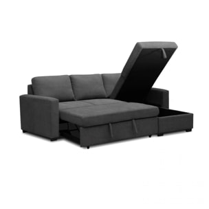Sofá cama con chaiselongue reversible 4 plazas Saira Gris