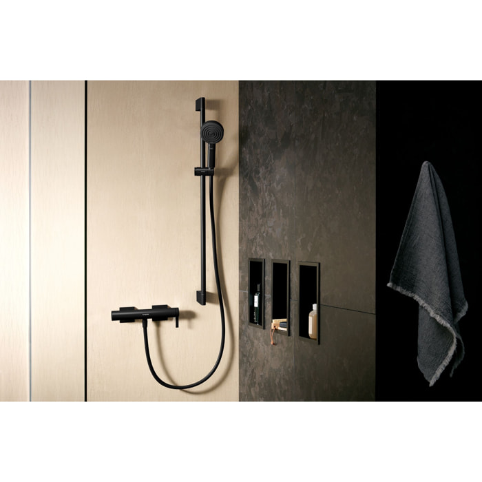 Pulsify Select S Set de douche 105 3 jets Relaxation avec barre C 90 cm noir mat