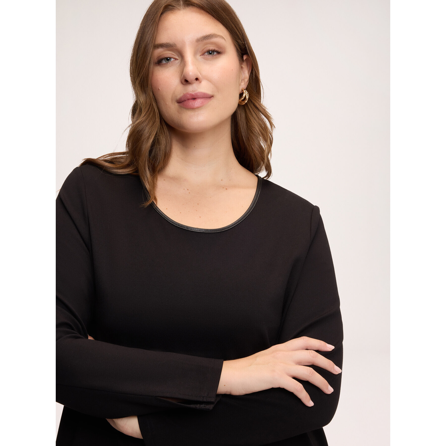 Fiorella Rubino - Vestito linea "A" in lana con cuciture - Nero