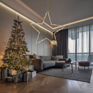 estrella luminosa con 120 luces led blancos cálidos 30x0,5x30cm