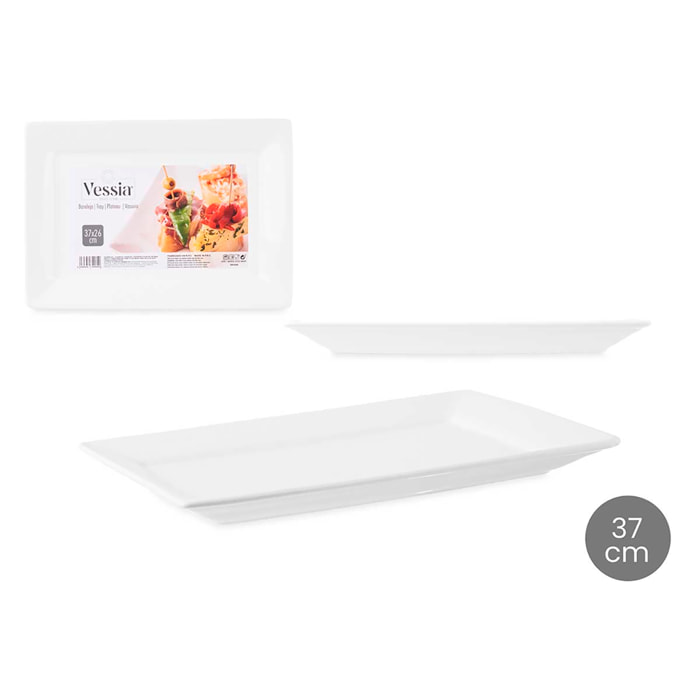 BANDEJA RECTANGULAR PORCELANA 37 CM